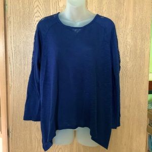 JCPenny Brand Arizona Jean Top Girls XXL 201/2 Blue lace Sleeve top